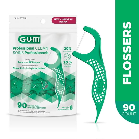 GUM® Professional Clean Flossers, Fresh Mint Flavour, 90 Count