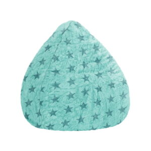 Gouchee Home Fluffy Stars Turquoise Faux Fur Bean Bag Chair  Soft Polyester with Polystyrene Bead Filling, Suitable for Adults and Teens, Lightweight & Cozy Seating for Living Room or Playroom