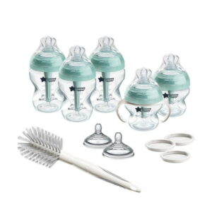 Tommee Tippee Natural Start Grow with Baby Bottle Set, 5oz, 9oz and 11oz, Slow, Medium and Thicker Flow Nipples, Removable Bottle Handles, Self-Sterilizing