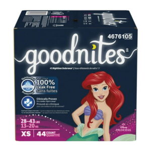 Goodnites Girls' Nighttime Bedwetting Underwear, Giga Pack, Size XS - XXL | 44-24 Count, Size XS - XXL | 44-24 Count