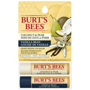 Burts Bees® 100% Natural Moisturizing Lip Balm, Coconut & Pear and Vanilla Bean -, 2 Pack