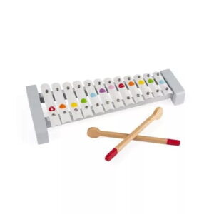 Janod - Confetti Wooden and Metal Xylo - Pretend Play and Musical Awakening Toy - from 2 Years Old