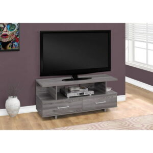 Monarch Specialties Tv Stand, 48 Inch, Console, Media Entertainment Center, Storage Cabinet, Living Room, Bedroom, Laminate, Grey, Contemporary, Modern