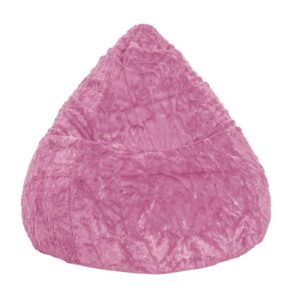 Gouchee Home Fluffy Pink Faux Fur Bean Bag Chair  Plush Lounge Seating with Polystyrene Bead Filling, Suitable for Adults and Teens, Lightweight & Portable for Bedroom, Dorm or Living Room