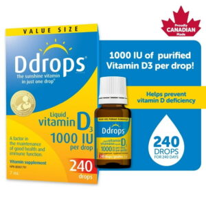 Ddrops® Liquid Vitamin D3 Vitamin Supplement, 1000IU Value Size, 7 mL, 240 drops