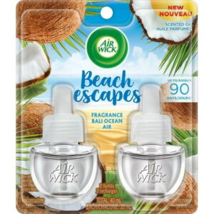 Air Wick Plug-in Air Freshener, Scented Oil Refills, Beach Escapes: Bali Ocean Air, 2 Refills