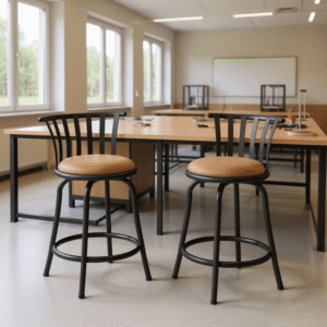 Homy Casa Set of 2 Swivel Bar Stools with Suede-Like Upholstery and Footrest for Kitchen Island