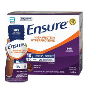 Ensure High Protein 16g, Nutritional Supplement Protein Shakes, Ready to Drink, Chocolate, 6 x 235-ml Bottles, 6 x 235 mL