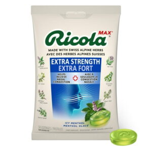 Ricola Extra Strength Icy Menthol Cough Drops, 34 Count