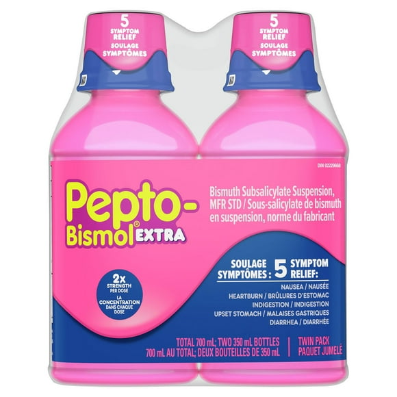 Pepto Bismol Liquid Extra Strength for Nausea, Heartburn, Indigestion, Upset Stomach, and Diarrhea Relief, Original Flavor each, 700ML