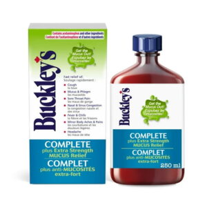 Buckleys Complete® Mucus Relief Cough Cold & Flu, Buckley's Complete Plus Extra Strength Mucus Relief Syrup for Cough and Congestion Relief, 250 mL