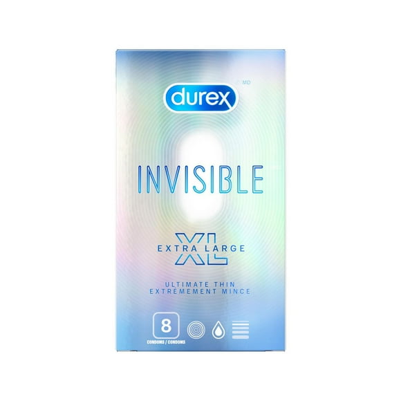 Durex® Invisible Ultimate Thin XL Condoms |Extra Lubricated | 8 Count, 8ct