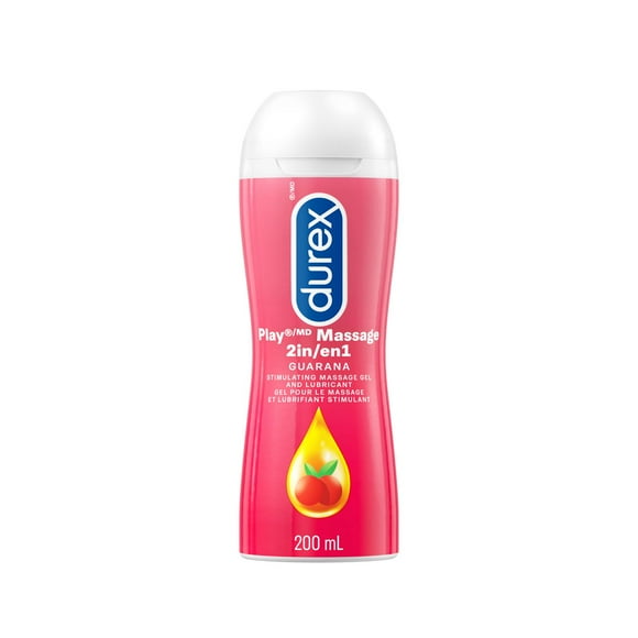 Durex® Play 2-in-1 Massage Gel and Personal Lubricant with Guarana | Water-Based Lube | 200 mL, 200 mL