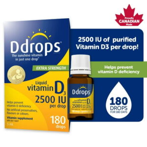 Ddrops® Extra Strength Liquid Vitamin D3 Vitamin Supplement, 2500 IU, 5 ml, 180 drops