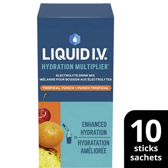 Liquid IV Hydration Multiplier, Electrolyte Drink Mix Electrolyte Powder Drink Mix,, 10 servings(Pack of 1)