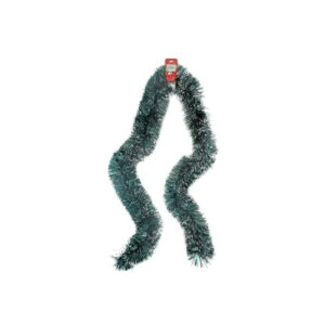 2M Green Tinsel Garland With White Tips (7Ply) - Set of 12