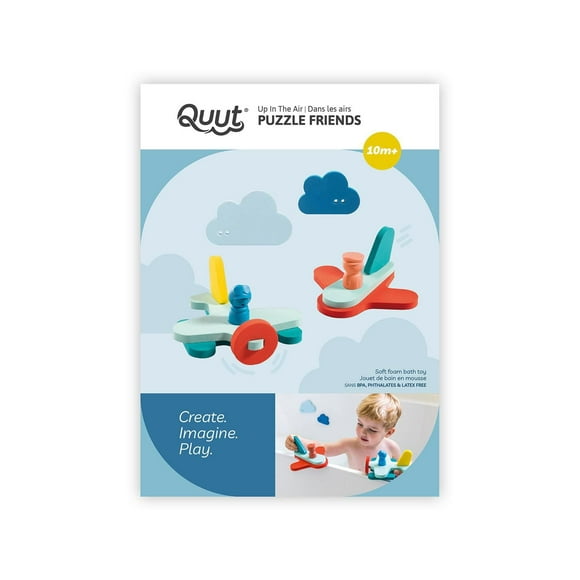 Quut - Puzzle Friends: Up in the Air - 11 Pieces - 10 Months+ - Stimulates Imagination - Enriches Vocabulary - Improves Sound Production & Motor Skills - Soft EVA Foam - Floats on Water - Includes 2 S