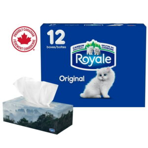 Royale Original, 2 Ply Facial Tissue, 12 Flat Boxes, 126 Tissues per Box, 1512 tissues per pack
