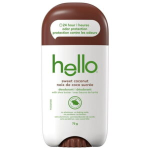 hello sweet coconut deodorant with shea butter, 73g