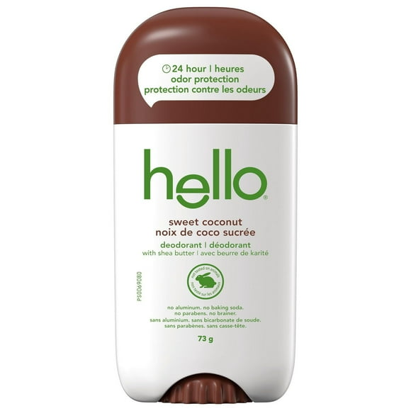 hello sweet coconut deodorant with shea butter, 73g