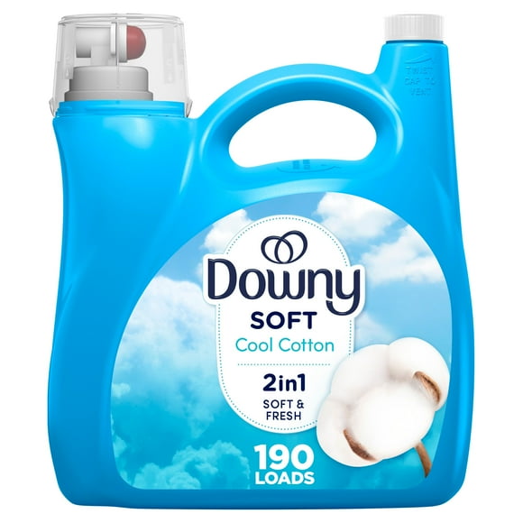 Downy Soft, 2 in 1 Soft and Fresh Liquid Fabric Softener, Cool Cotton, Fabric Conditioner Liquid provides softness and freshness for fabrics, 4.16L