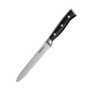 Cuisinart 5.5 in. (14 cm) Serrated Utility Knife with Blade Guard - Kitchen Knife, 5.5 in. (14 cm)
