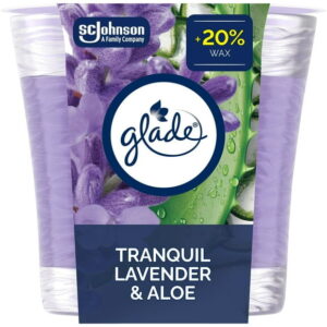 Glade® Scented Candle Air Freshener, Tranquil Lavender & Aloe, 1-Wick Candle
