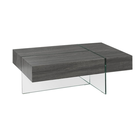 Coffee Table with 3 side storage, Grey