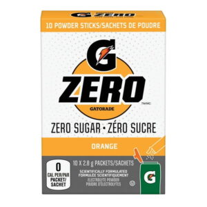 Gatorade Zero Sugar Orange Electorlyte Powder 10 x 2.8 g, Packets, 10 x 2.8 g