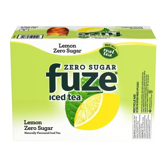 Fuze Iced Tea Zero Sugar Lemon Cans, 341 mL, 12 Pack, FUZE LEMON ZERO SUGAR