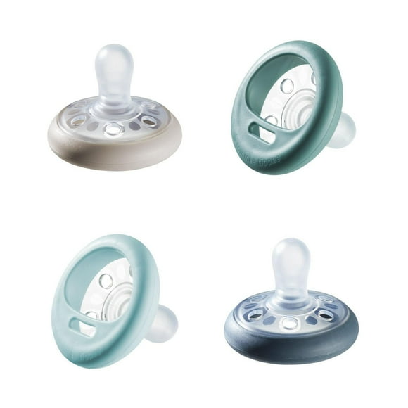 Tommee Tippee Breast-Like Pacifier, Skin-Like Texture, Symmetrical Design, BPA-Free Binky, 6-18m, 4-Count
