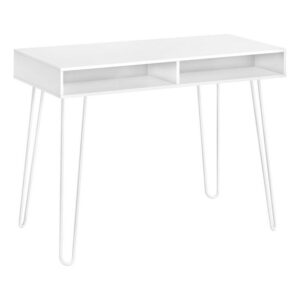 Monarch Specialties Computer Desk, Home Office, Laptop, Left, Right Set-up, Storage Drawers, 40"l, Work, Metal, Laminate, White, Contemporary, Modern