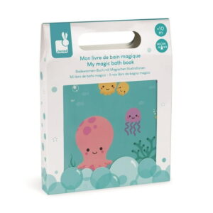 Janod My Magic Bath Book Bath Toy for Toddlers Baby up to 4 Years Old Animals Appear on Contact with Water J04717