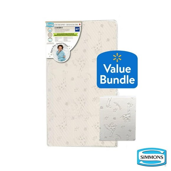 Simmons Organic Sleep Bundle Crib Mattress & Protector, Organic Mattress & Protector