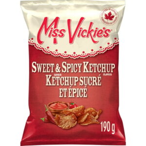 Miss Vickie's Sweet & Spicy Ketchup flavour Kettle Cooked Potato Chips, 190 g.
