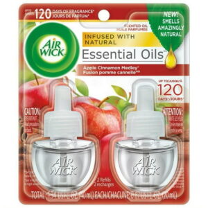 Air Wick Plug-in Air Freshener, Scented Oil Refills, Apple Cinnamon Medley, 2 Refills