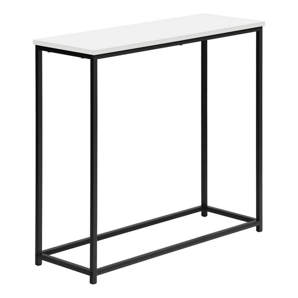 Monarch Specialties Accent Table, Console, Entryway, Narrow, Sofa, Living Room, Bedroom, Metal, Laminate, White, Black, Contemporary, Modern
