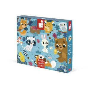 Janod Jigsaw Puzzle Tactile Puzzle Forest Animals 20 Pieces 65 x 50 cm Cardboard Puzzle with Poster Educational Toys Gift for Kids Boys and Girls 2-4 Years J02685