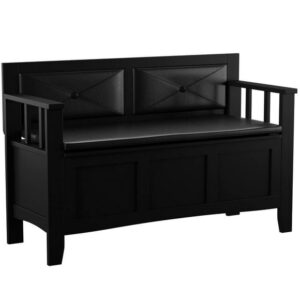 Elio Black Padded Bench