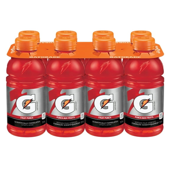 Gatorade Fruit Punch Sports Drink 8 x 355 mL, Bottles, 8x355mL