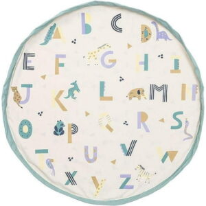 Play & Go - ABC Alphabet & Animal Friends - 3-in-1 Play Mat - Storage Bag & Diaper Bag - Double-sided with Rainbows and Shapes - Fun & Interactive for Kids - 140 cm Diameter - Suitable for Newborn to