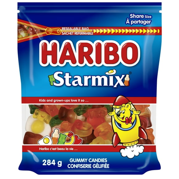Haribo Starmix Gummy Candy, Mix of Fruity Flavours, No Artificial Colours - 284g, HARIBO STARMIX 284G