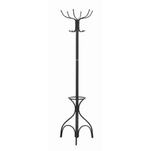 Monarch Specialties Coat Rack, Hall Tree, Free Standing, 12 Hooks, Entryway, 70"h, Umbrella Holder, Bedroom, Metal, Black, Transitional