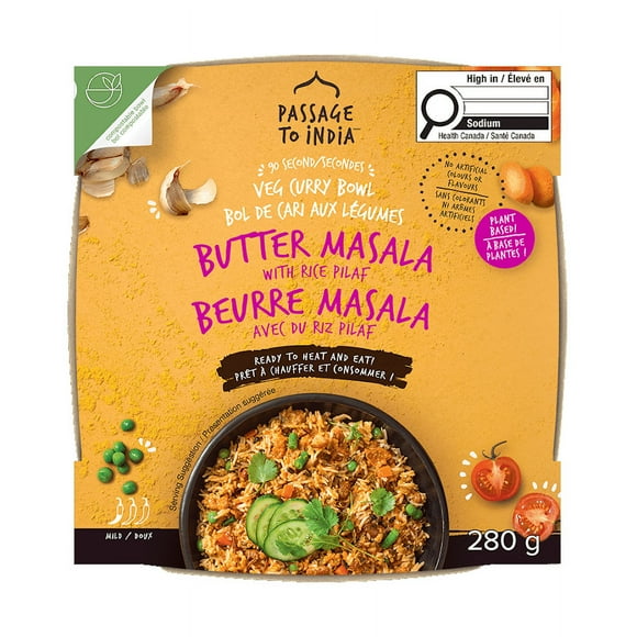 Passage to India - Butter Masala Veg Curry Bowl (280g), Deliciously quick: authentic Indian Veg Curry in 90 seconds