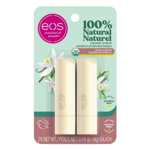 eos 100% Natural & Organic Lip Balm Stick, Vanilla Bean, 2 x Net Wt. 4g EA