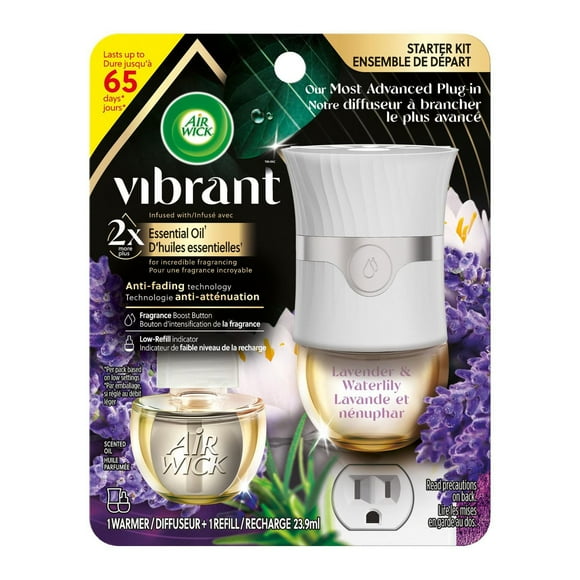 AIR WICK® SCENTED OIL - Kit - Pulse Vibrant™ - Lavender and Waterlily, 1+1