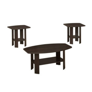 Monarch Specialties Table Set, 3pcs Set, Coffee, End, Side, Accent, Living Room, Laminate, Brown, Transitional