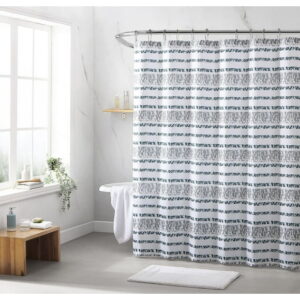 1pc Stripe Fabric Shower Curtain