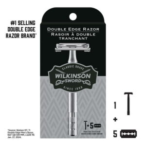 Wilkinson Sword Double Edge Mens Safety Razor, Razors & 5 Refills