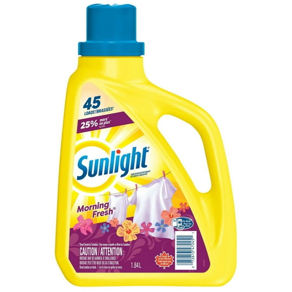 Sunlight Morning Fresh, Concentrated Liquid Laundry Detergent, 1.84 Litres, 45 Washloads, 1 Bottle, 1.84 Litres